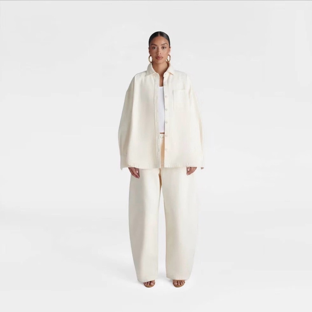 KBB by KAHLANA The Samira Long Sleeve Collared Denim Button Down XS,S, M,L,1X,2X